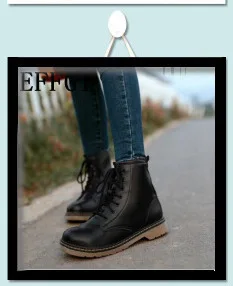Effgt/Новинка года; женские ботинки; дизайнерская модная женская обувь на платформе и высоком массивном каблуке; сезон осень-зима; Ботинки martin;