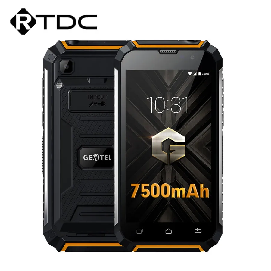 Оригинальный Geotel G1 3G WCDMA мобильный телефон 7500 мАч MT6580A 2 Гб ОЗУ 16 ПЗУ Android 7 0
