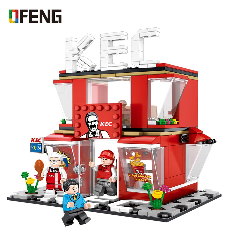 

Fried chicken shop Fast food restaurant series Building Blocks City Street View Bricks Compatible Model toys Gifts for Children