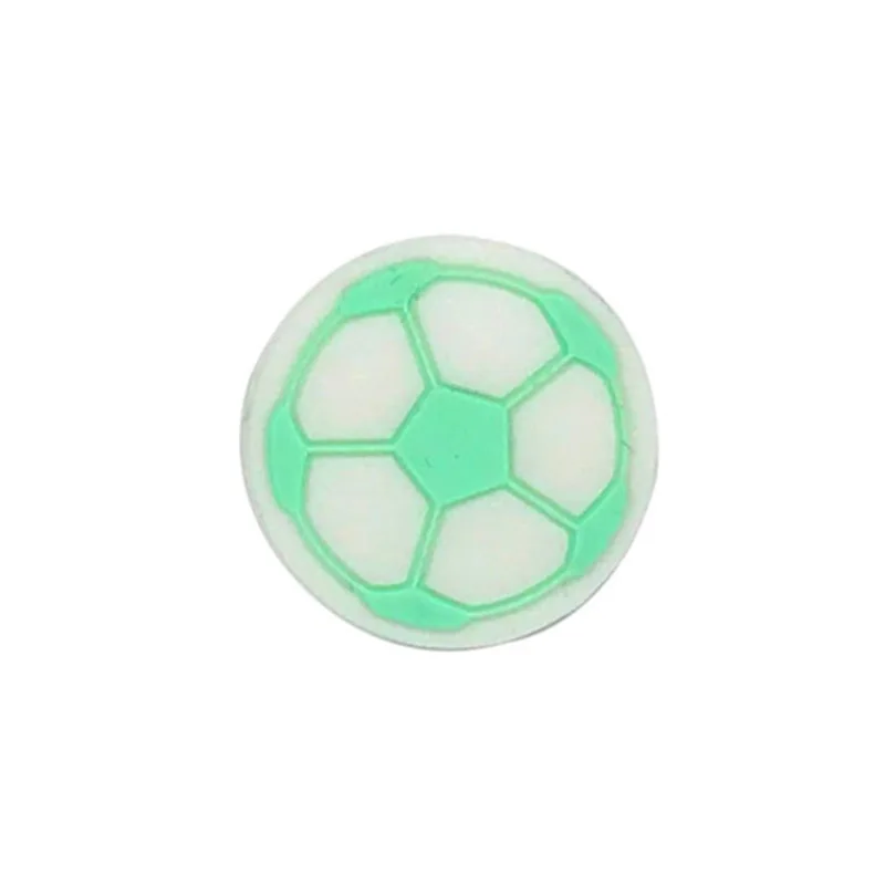Чип и Дейл 5 шт. мини футбол силиконовые бусины пищевой силикон футбольная бусинка детский браслет для прорезывающихся зубов изготовление BPA бесплатные детские игрушки - Цвет: Зеленый