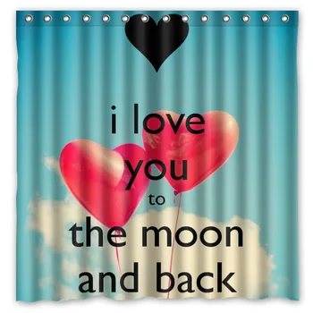 

I Love You To The Moon And Back Shower Curtain Waterproof Moldproof Bath Curtain Drop Ship Bathroom Decor 180*180cm