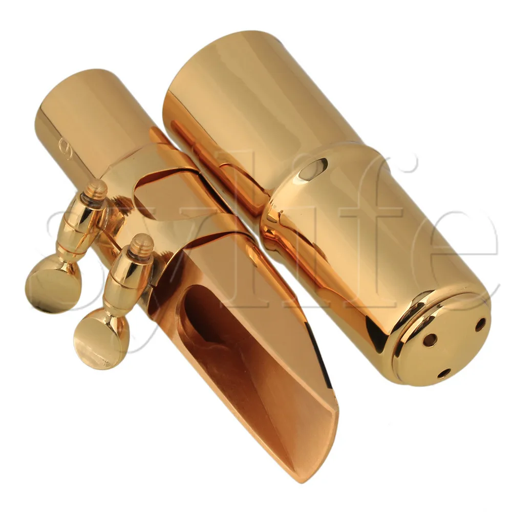 Gold Plastic 6 Saxophone Mouthpiece Kit Set for E flat Alto Saxophone