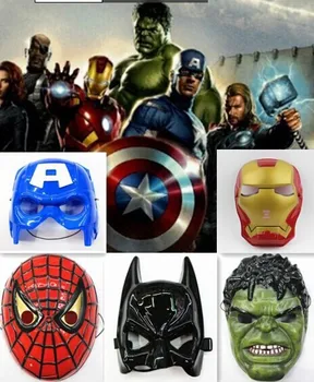 

500pcs/lot Superheros Avengers Mask America Captain Batman Iron Man Hulk Spiderman Masks Men Women Adult Children Party Mask