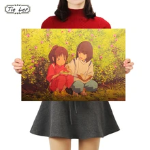TIE LER Hayao Miyazaki аниме крафт-бумага плакат классический фильм Унесенные призраками декоративные картины Наклейка на стену 51*35,5 см