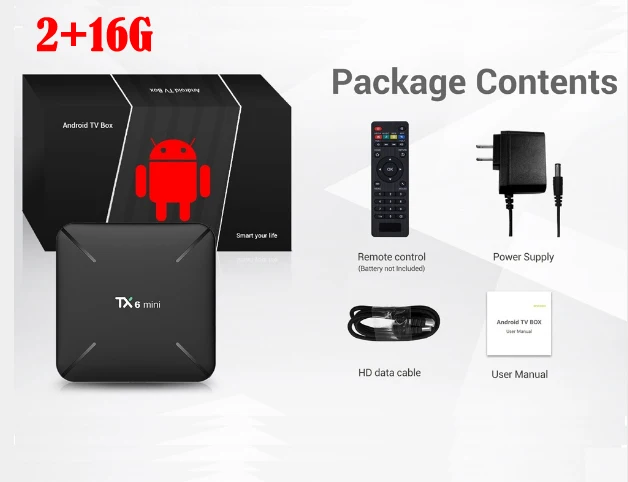 Мини ТВ приставка Tanix TX6 на ОС android 9 Allwinner H6 2 Гб 16 4 ГГц WiFi Поддержка 4K H.264 Смарт