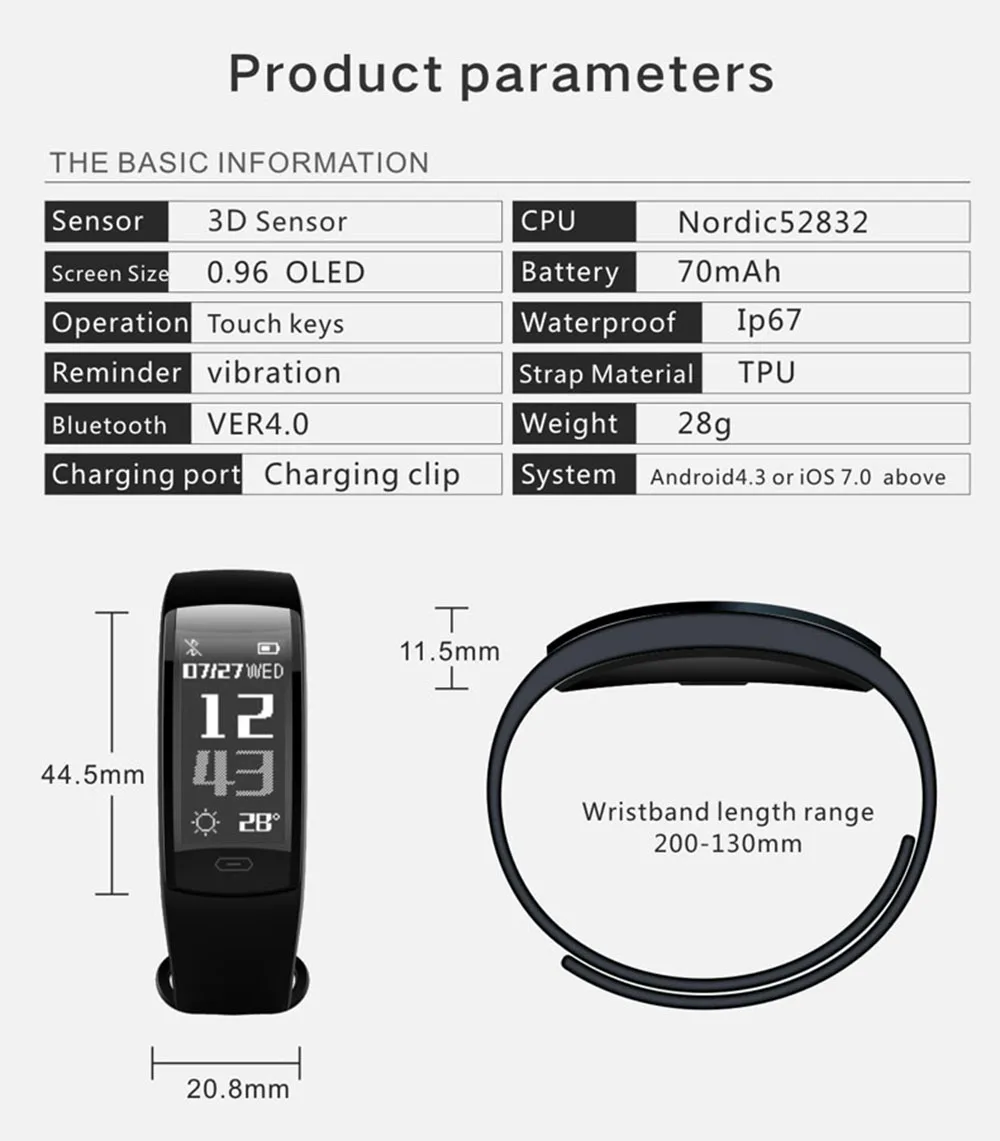 Edengma QS90 смарт браслет мульти спортивный режим сна монитор Bluetooth 4 0 Цвет