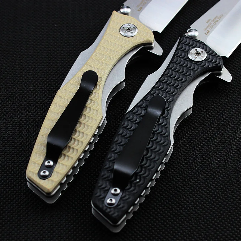 ZT0393 9cr14mov Blade G10 handle folding knife ball bearing flipper Outdoor Camping Hunting Survival Utility EDC Knife Tool Gift