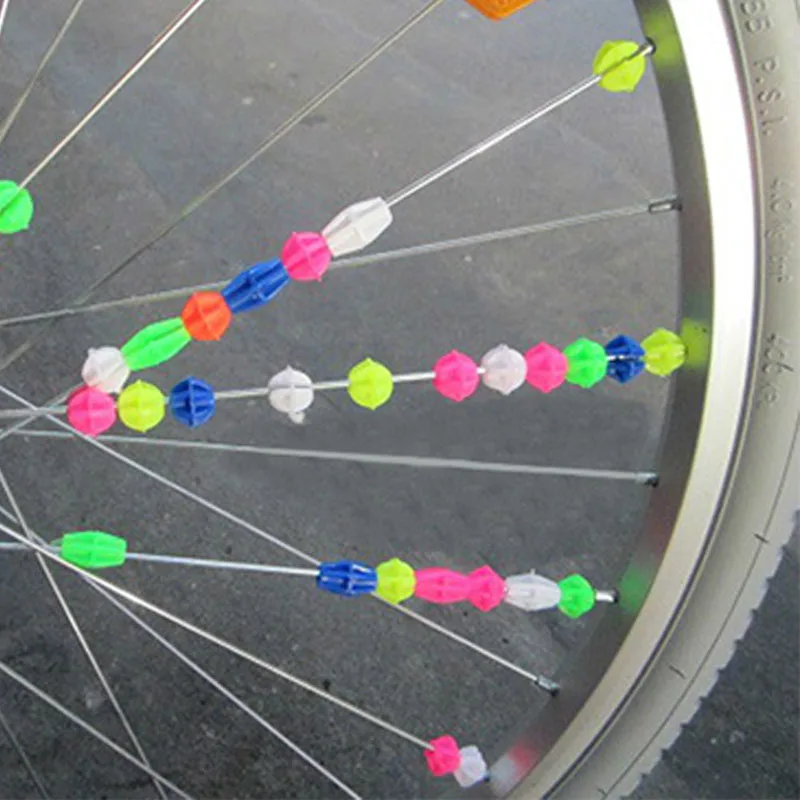 36 шт. Велосипедный Спорт спицы круглый Бусины Пластик многоцветные велосипед цикла колеса говорил Бусины детей Велосипедный Спорт декоры