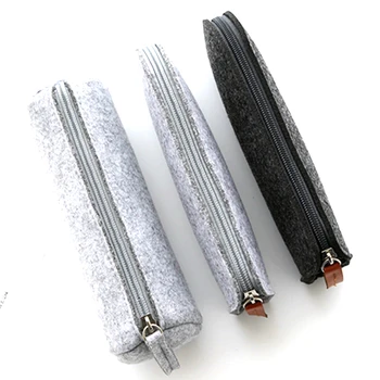 

2pcs Mini Felt Storage Bags Portable Pen Bag Pencil Case Makeup Cosmetic Pouch Eyewear Stationery Bag Home Office Desk Organizer