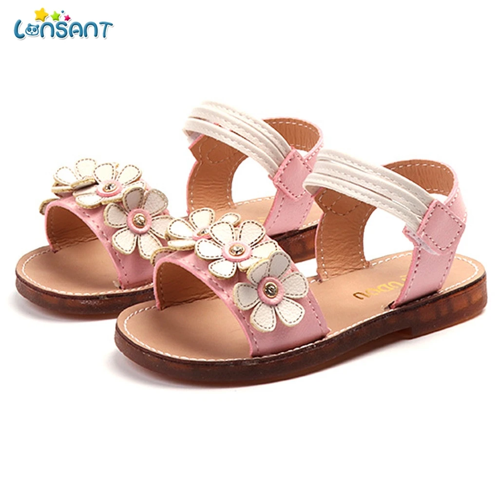 

LONSANT Girls Sandals Summer Children Kids Baby Girls Casual Floral Flower Princess Single Shoes Sandals For Little Girl's Shoes