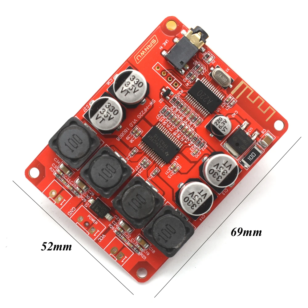 Lusya TPA3118 Bluetooth 5,0 стерео приемник Цифровой усилитель доска 30 Вт+ 30 Вт для 4-8ohm динамик 8~ 26VDC G3-011