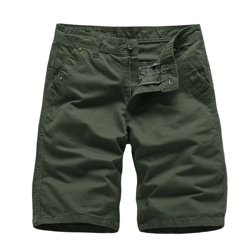 Cargo Shorts Men Cotton Bermuda Male Summerer Military Style Straight Work Pockets Black Short Pants Casual Army Green Shors Man