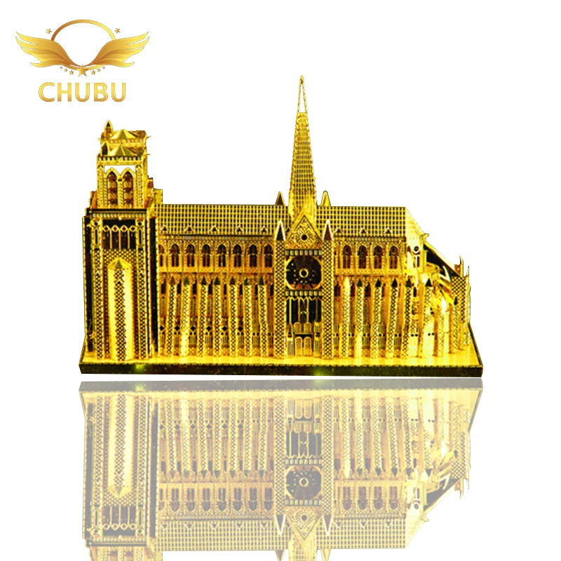 

NoEnName_NullDIY3D Metal Puzzle Mini Gold Paris Notre Dame Adult Puzzle Child Education Toys Children's Toys