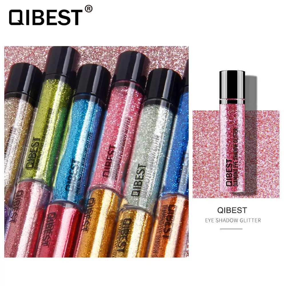 Qibest shimmer Свободные Тени для век порошок макияж Пигмент водоустойчивые, блестящие тени для век 3D телесные металлические глаза порошок Косметика