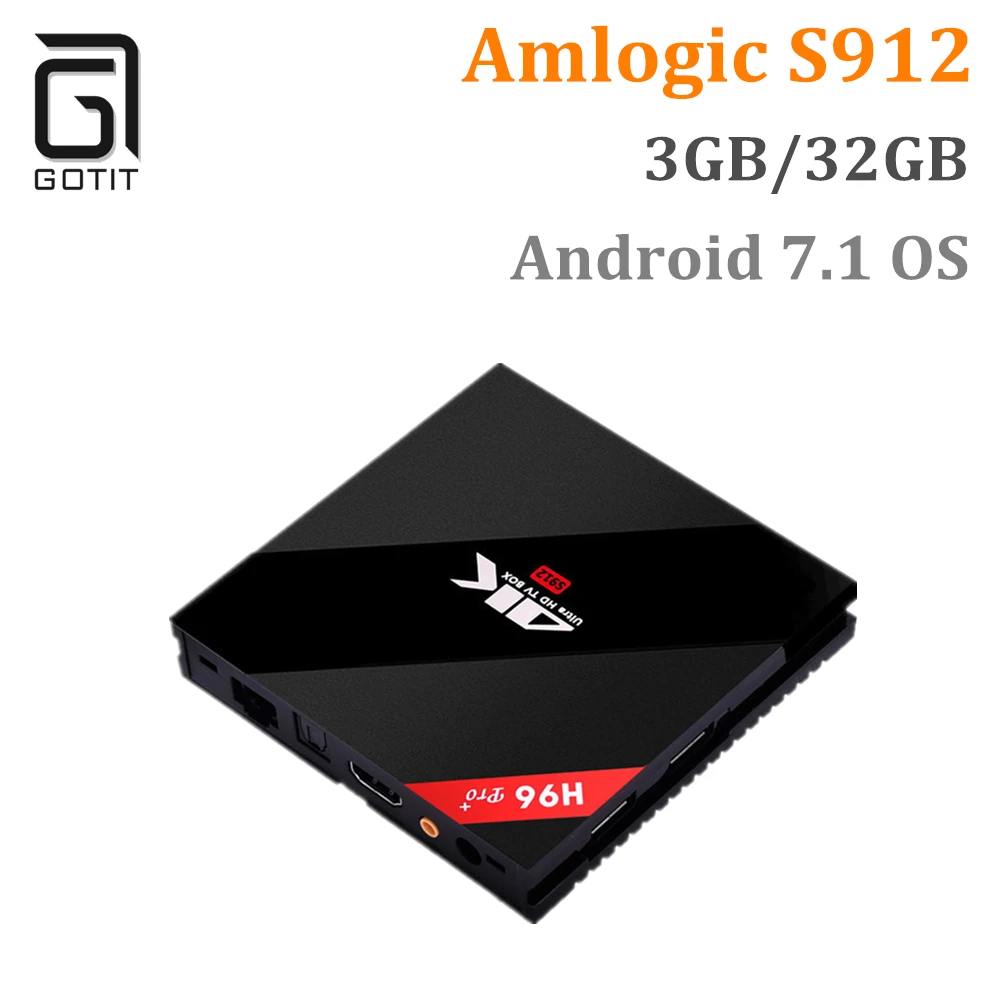 

H96PRO Plus H96 PRO 3G/32G Amlogic S912 64bit Octa-core Mejorada Octa Core 2.4G/5.8GHz HD2.0 4K Installed Android IPTV Box