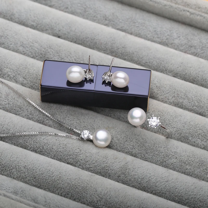 WATTENS геометрические пресноводные жемчужные Ювелирные наборы, белый черный фиолетовый жемчужные наборы, элегантные пенины, ожерелье, серьги и кольца для женщин