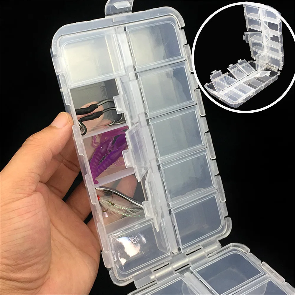 

High quality Portable 10/15/20 grid Bait Organizer Box Fishing Lures Case Tackle Storage Fisher Gear Bulk strong plastic 20