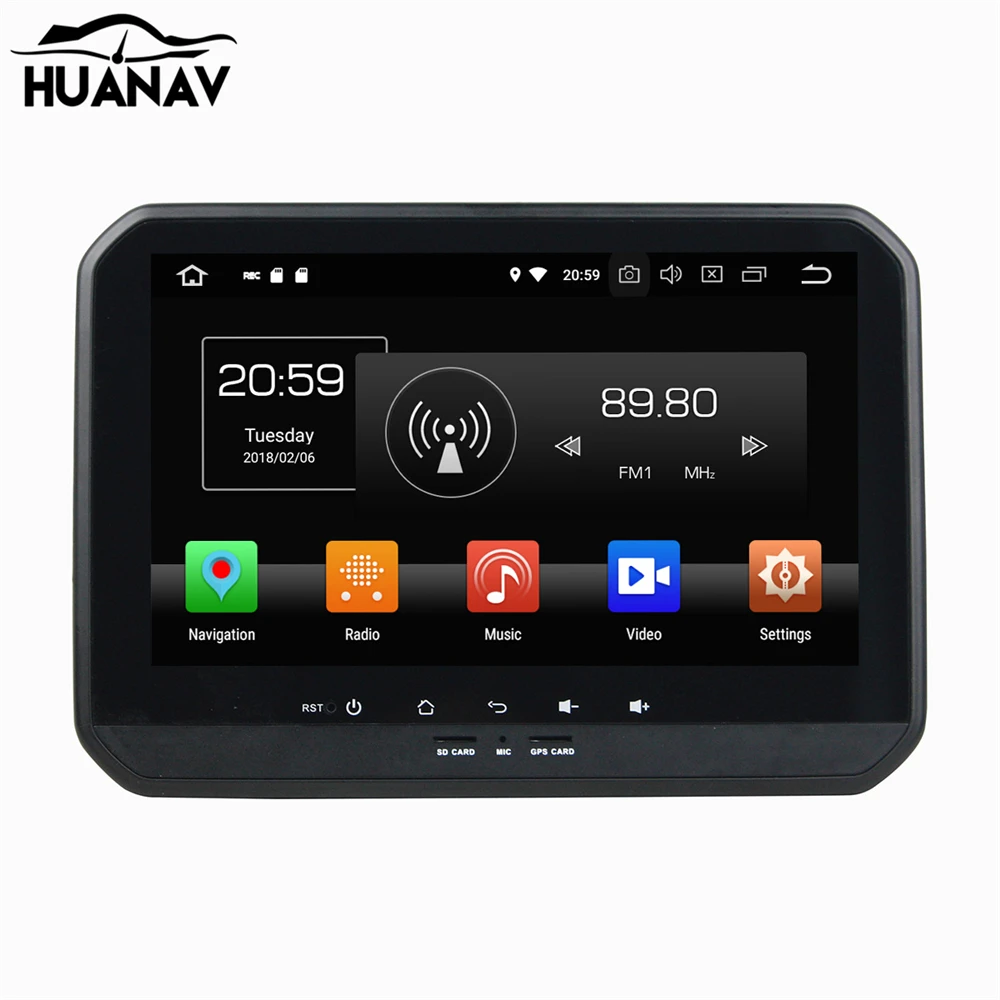 Perfect HUANVA Android 8.0 32G Car CD DVD Player GPS navigation For Suzuki IGNIS 2017 multimedia player tape recorder 8-Core navi Audio 2