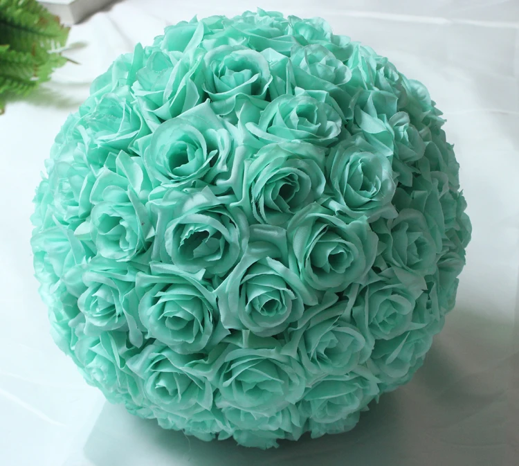 

12"(30cm)Silk Kissing Rose Flowers Ball Sale for Wedding Party Decoration Artificial Decorative Flower Ball Blue