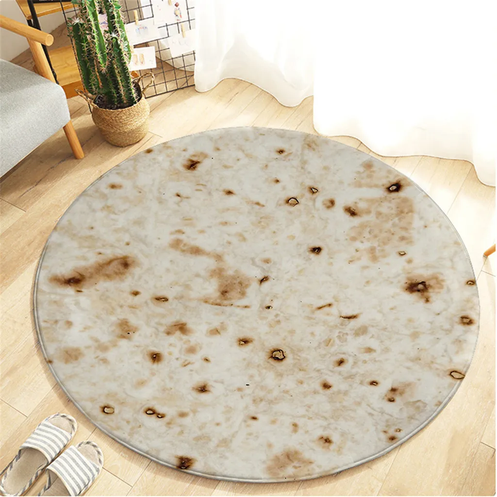 Burrito Tortilla ковер комфорт мексиканская еда творения обертывание одеяло фланелевый круглый ковер для ванной комнаты 80 см для гостиной
