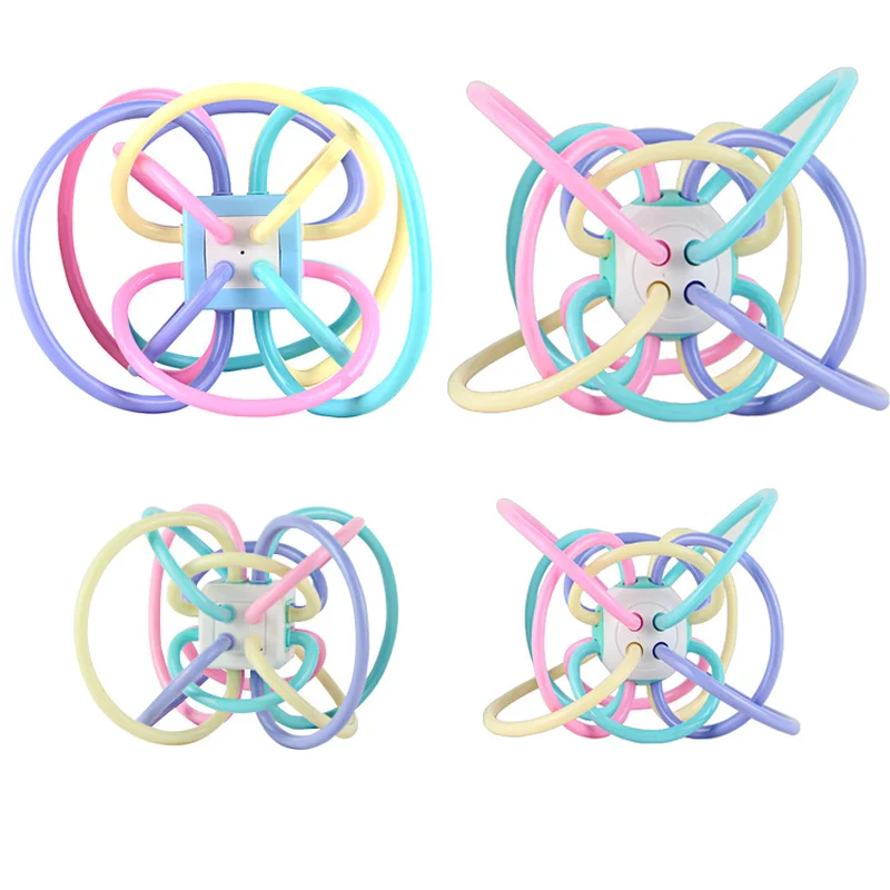 Baby Teether Baby Toys Baby Molars Cultivate Perception Grinding Ball Baby Born Plastic Hand Bell Silicone Toothbrush for Fun