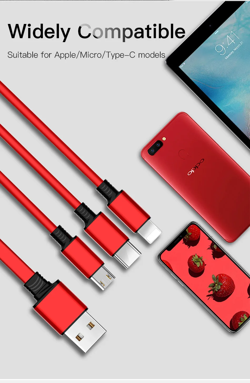 !ACCEZZ 3 in 1 Retractable USB Cable 3A Fast Charging For iPhone XS MAX Micro USB Type C For Samsung Xiaomi Huawei Mobile Phone (11)