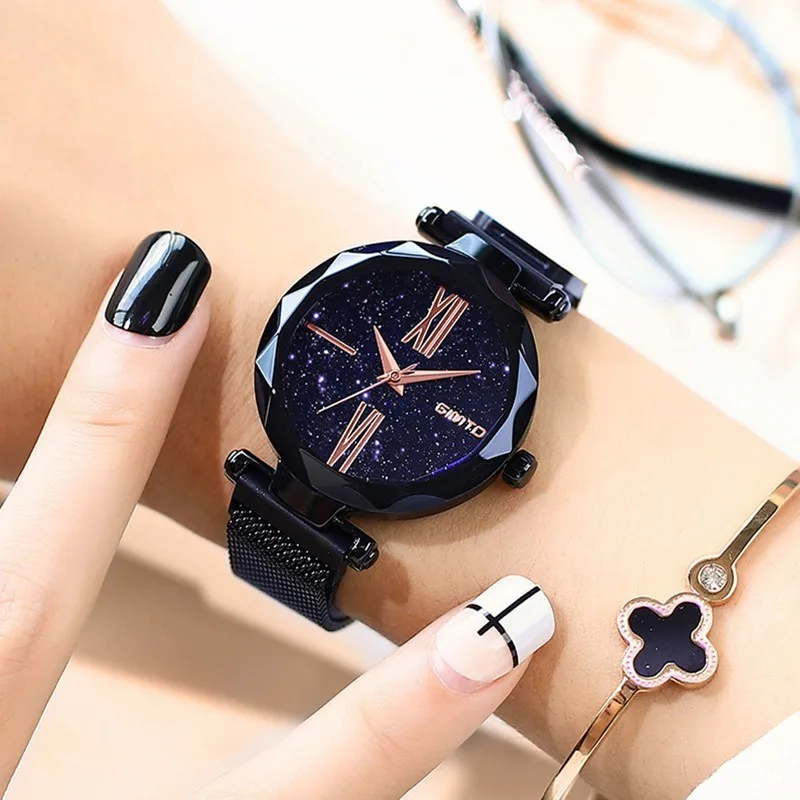 GIMTO New Luxury Starry Sky Watch Women Purple Ladies Watches Casual Dress Stainless Steel Magnet Buckle Female Wristwatch Roman GIMTO New Luxury Starry Sky Watch Women Purple Ladies Watches Casual Dress Stainless Steel Magnet Buckle Female Wristwatch Roman