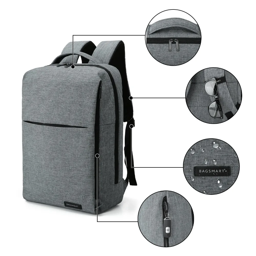 BAGSMART Nouveau sac à dos pour ordinateur portable Multifonction Sac À Dos 15.6 Pouces sac à dos pour ordinateur portable pour Femmes Hommes cartable sac à dos pour mochila mâle - 3