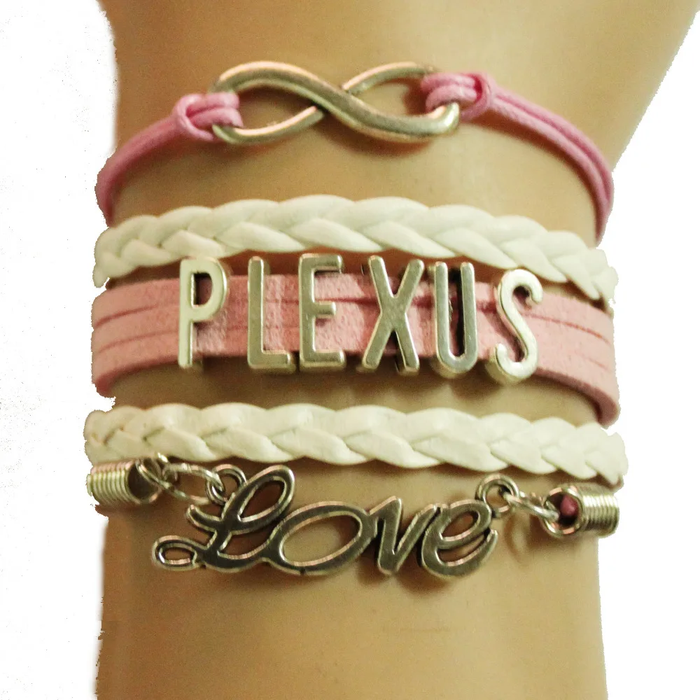 

Pink Leather Braided Multilayer Wrap Infinity/Love/Plexus Bracelet- Custom Made Order