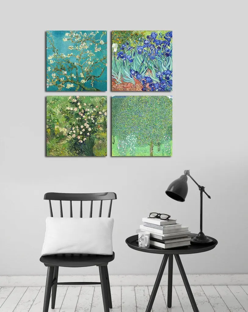 4Pcs-Sets-Huge-Modern-Wall-Art-Home-Decor-Giclee-Prints-Artwork-Almond-Blossom-and-Irises-by (4)