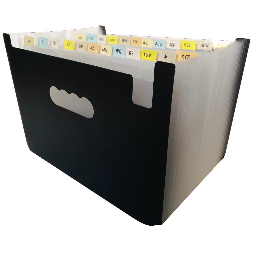 

High Quality Office Supplies Plastic Stand Bag A4 Accordion Expanding Colored Tab File Organizer 24 Pockets Available