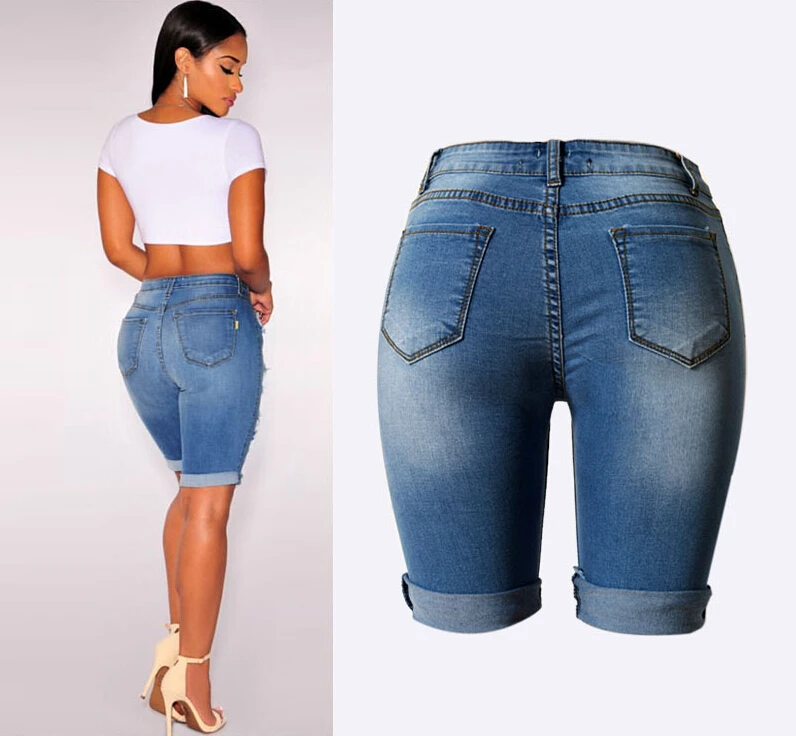 Магазин londinas ark новые женские джинсы с высокой талией стрейч-колготки джинсовые до колена рваные стильные обтягивающие джинсы до колена