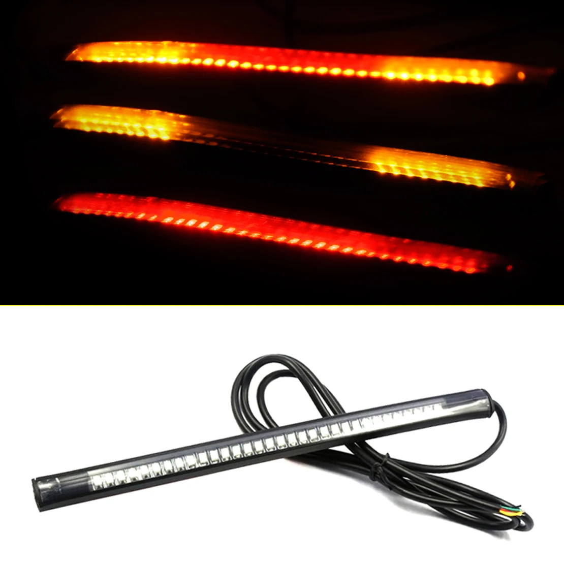 CITALL 48 LED Soft Flexible Rear Tail Brake Stop Turn Signal SMD Lamp Light Strip for Harley BMW