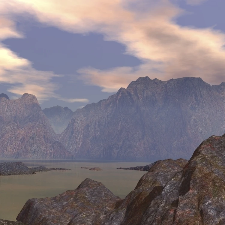 A variety of micro organisms have ventured out of the ocean and onto two volcanic calderas Poster Print (16 x 12)