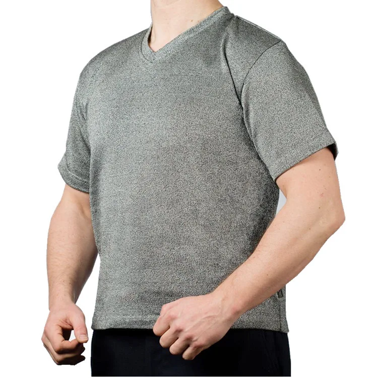 5-level anti-cut knit low-neck cut-proof clothing Variety of styles Anti-cutting and anti-cutting field protective clothing - Цвет: Grey short Shirt