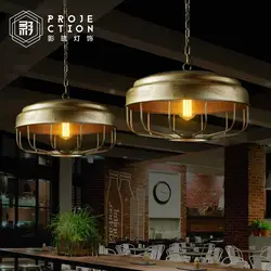 Лофт индустриальном стиле ретро гладить подвесной светильник круглый ресторан-бар одна голова