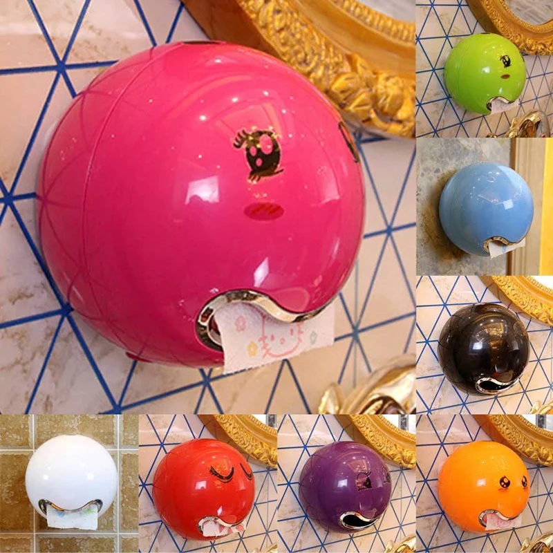 

Creative Roll Paper Box Cute Ball Shaped Emoji Bathroom Toilet Waterproof Toilet Paper Box Home
