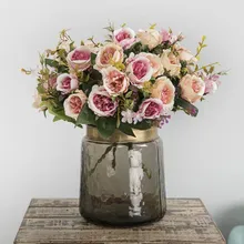 5 вилок, 8 головок, букет камелии, искусственный цветок, европейский стиль, искусственные цветы для свадьбы, домашнего декора, букет невесты