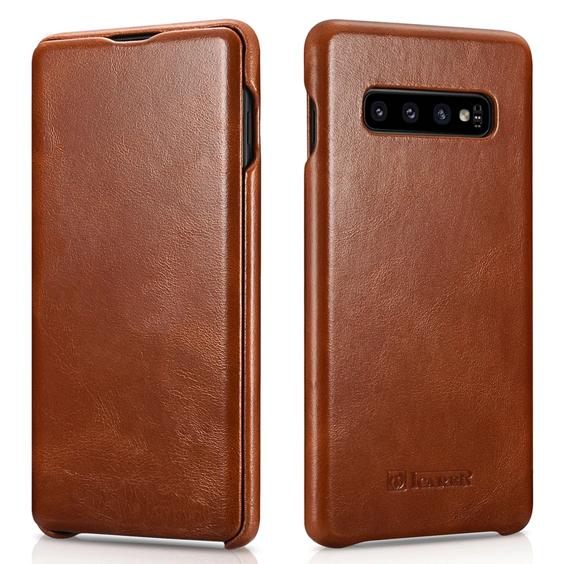Новый тонкий флип чехол из натуральной яловой кожи для Samsung Galaxy S10 деловой