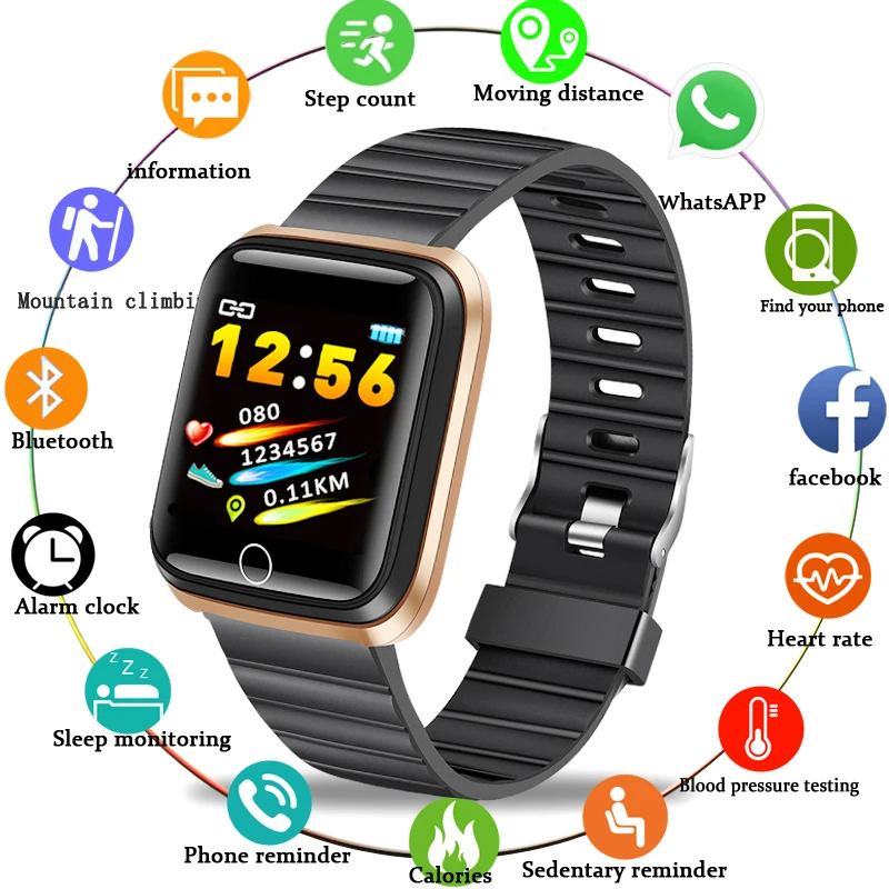 

LIGE New Men's Smart Sports Watch Ladies Fitness Tracker Pedometer Blood Pressure Heart Rate Monitor Waterproof Smart Watch