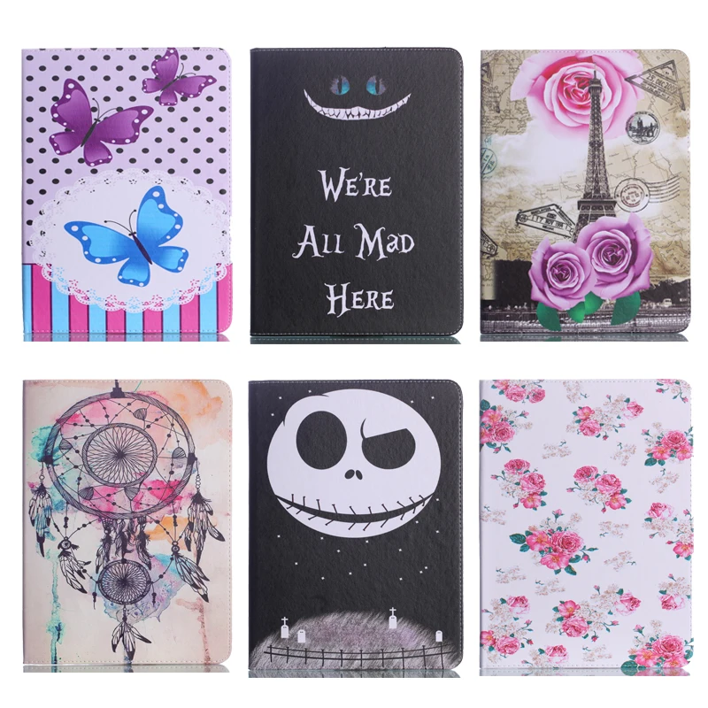 

For Galaxy Tab A 10.1 Smart Leather Stand Funda Case For Samsung Galaxy Tab A 10.1 2016 T585 T580 T580N Cartoon PU Tablet Cover