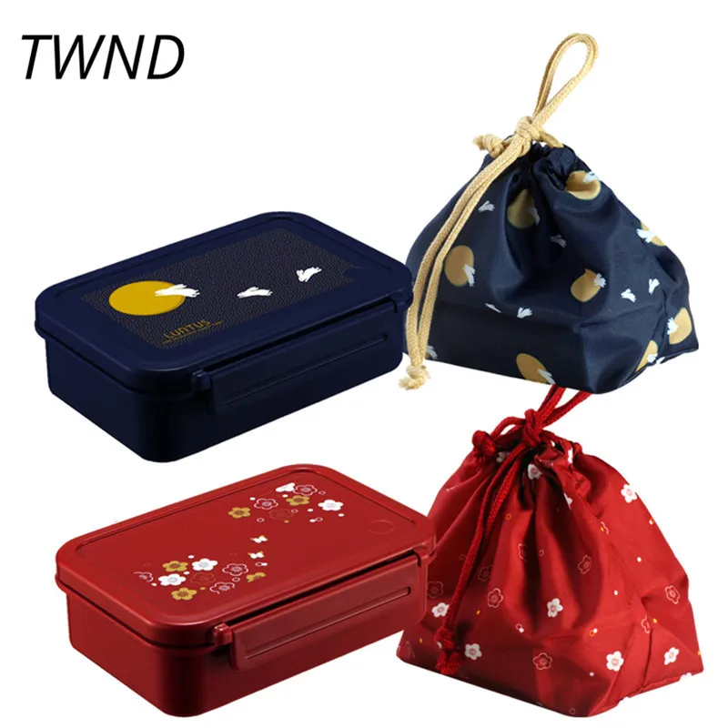 Japan style bento box plastic lunch single layer microwaveble man woman children cartoon tableware with bags soup 23 | Дом и сад