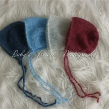 4 шт Новорожденные Детские Чепчики из мохера для новорожденных, мохер шляпы Детские фото реквизит