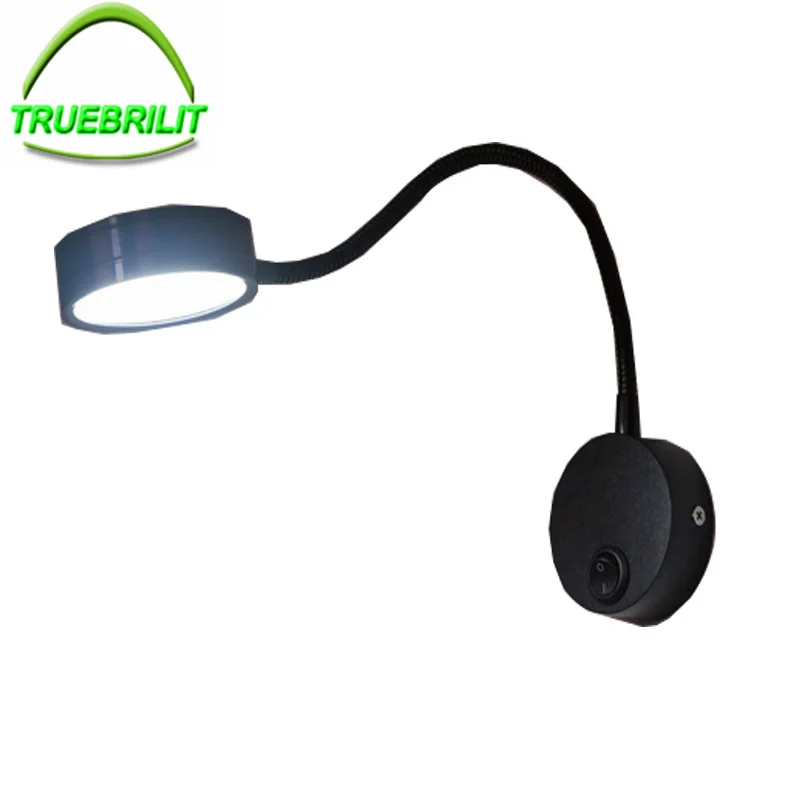 

LED Reading Wall Lamps Bedroom Bedside Lamp With Knob Switch 5W 90-260V Mirror Corridor Light Direction Adjustable Silver Black