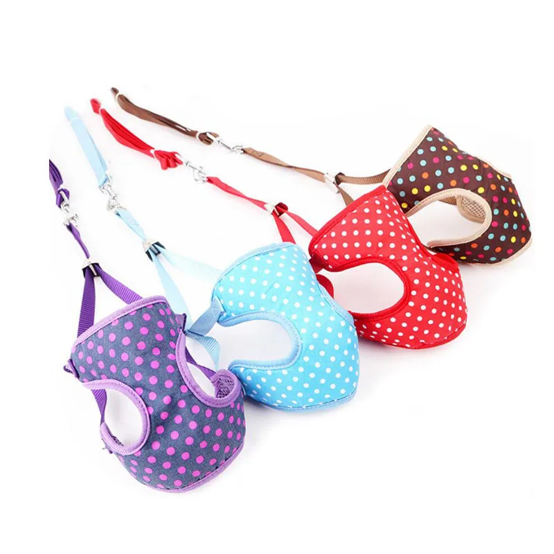 

Small Dog Harness Vest Leashes Set Pet Cat Supplies Colorful Dot Harness For Small Puppy Dogs Chihuahua Yorkies Pug
