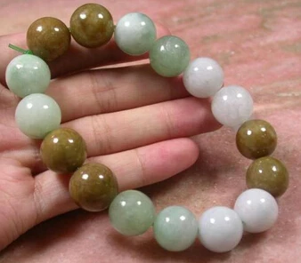 

xd 00983 Certified Green 100% Natural A JADE JADEITE Bead (A0427) Bracelet -Bride jewelry free shipping