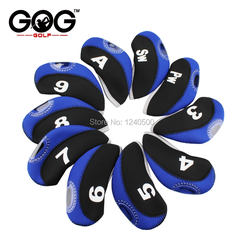 10 قطع جولف رئيس الحديد يغطي حامي النيوبرين شفافة نافذة جولف الحديد رئيس النادي جولف اكسسوارات