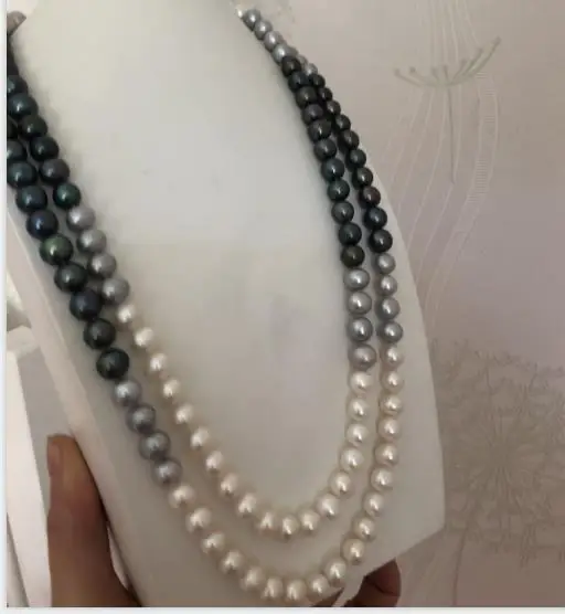 Элегантный 8-11 мм Многоцветный Круглый Перл necklace48inch 14 k