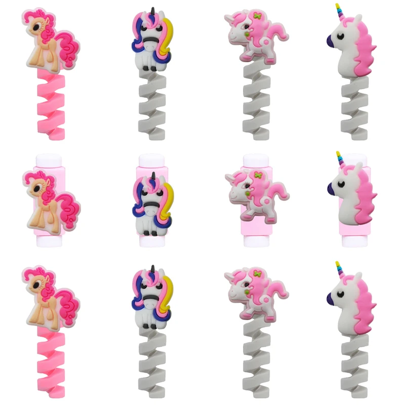 

(Pack of 12) USB Cable Protector Animal Unicorn Wire Saver for iPhone for Samsung etc Android Phone Charger Earphone Cable Cords