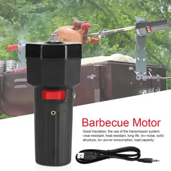 

5V Solid Construction Barbecue Grill Rotator Motor BBQ Roast Bracket with USB Boost Wire Accessories
